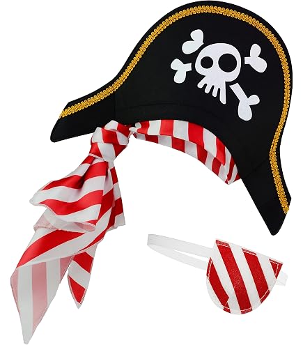 Enhenenhen Pirate Costume Enfant Deguisement Pirate, Déguisement de Pirate pour Garçon Fille avec ensemble d'accessoires, Déguisement de pirate d' Halloween Carnaval pour enfants de 3 à 12 ans