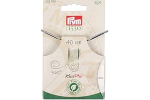 Prym 223990 Natural Kunststoffseil & Zubehör, 360° drehbar, 40 cm | Austauschbares Seil für Rundstrickstricknadeln & Tunesische Häkelnadeln, braun