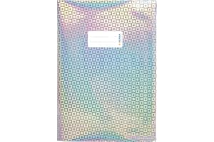 HERMA 19473 Protège-cahier A4 Glamour Silver avec étiquette d'inscription en film polypropylène holographique résistant et facile à nettoyer, protège-cahiers d'école, couleur