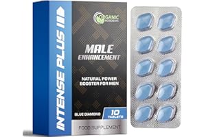 Intense Plus 10 Blue Pills for Men 100mg Stronger & Harder Enhanced Strength, Male Enhancing Pill Firmness & High Stamina Tablets Prolonged Performance - Herbal & Food Supplement