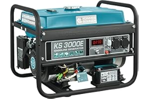 K&S KÖNNER&SÖHNEN Könner & Söhner Generador de gasolina KS 3000E, grupo electrogeno de 3000 W,con arranque manual/eléctrico, 2x16A (230 V), 12V, generador electrico tiene (AVR), protección ante sobrecargas