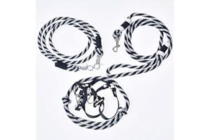 LarDen Hobby Horse Zubehör Set Start - Halfter mit Strick, Halsring, Zügel für Große S Steckenpferd - Schwarz, Stockpferd StarterSet, Hobby Horsing Pferd, Spielzeug Kinder, Spielpferd Führstrick