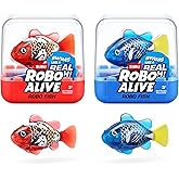 Robo Alive Robo Fish Robotik Y&uuml;zme Balığı (Mavi + Kırmızı) ZURU Water Activated, Renk Değiştirir, Pillerle Birlikte Gelir, Am