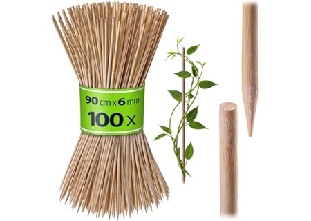 KADAX Bambustavar 90 cm x 6 mm, set om 100, växtstavar av bambu, trästavar som växtstöd för plantor, - Amazon Deal & Rabatt