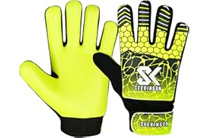 Seekingon Goalkeeper Gloves Kids, Children, Football Training Gloves with Premium Grip, Weather-resistant, Breathable, Latex Goalie Gloves Sizes 4/5/6/7