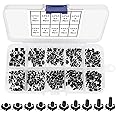 VooGenzek 200 PCS Micro Momentary Tactile Push Button Switch, 4.5×4.5mm 10 Types of Button Switch Assortment Kit, for Fields of Electronic Products, Black
