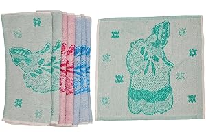 ILKADIM EXPORT 8 Stück Waschlappen 100% Baumwolle, 30 x 30cm, Set farbig gemischt, (Blumenmädchen)