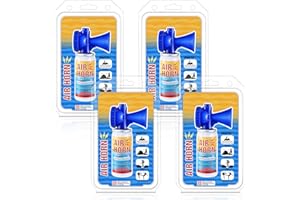 ElectricWise 4 Pack Air Horn, 122dB Very Loud Air Horns Can, Heard Up to 1/2 Mile Away, 1.4OZ Small Boat Air Horns for Safety, Meet US Coast Guard Ideal for Boating, Camping, Hiking, Sporting Events