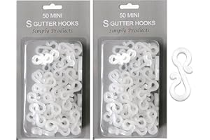 Simply Products Christmas S Mini Gutter Hooks Weatherproof Plastic for Hanging String Lights/Rope Lights Gutter Clips (Clear)… (Pack of 100)