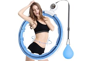 Coollia Smart Fitness Reifen, Smart Hula Hoop Reifen Erwachsene für Gewichtsverlust und Fitness mit Massage Noppen und 16 Knoten Abnehmbar Einstellbar Leise mit Smarten Zähler