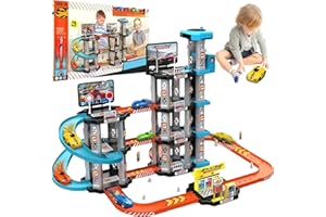 PNETERG 78pcs Coche De Carreras Rampa Pista Juguetes Conjuntos, Juegos para Niños Garajes De Vehículos, Juguete De Rampa Del Coche, Juguete De Pista De Rampa De Coche De Carreras, Regalos para Niños