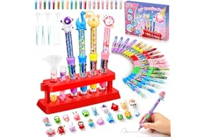 Bridokit Fabrique a Stylo avec 70+ PCS, Kit de Fabrication de Stylos Artisanaux pour Enfants, 20 Kits de Stylos à Bille Rétractables Personnalisés, Cadeau Fille 5 6 7 8 9 10 Ans