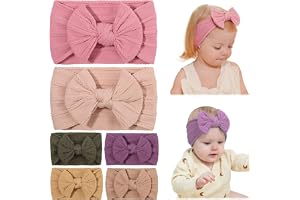 deegbbyi 6 stycken babyturban pannband baby rosetter hårband