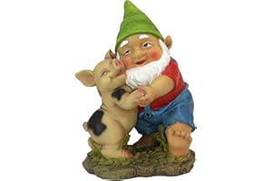 Design Toscano Felice Statua Gnomo da Giardino, Multicolore
