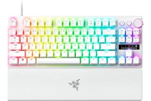 Razer Huntsman V3 Pro Tenkeyless Wired Analog Optical Esports Keyboard: Snap Tap Mode, Rapid Trigger, Adjustable Actuation, Chroma RGB, On Board Memory, Type C, Gaming Mode, US Layout - White