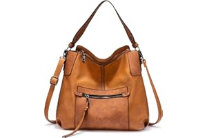 Realer Hobo Bags for Women Large Handbags Leather Shoulder Bag Ladies Synthetic Crossbody Bags Tote Light Brown