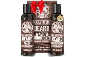 Viking Revolution Beard Wash and Beard Conditioner for Men with Arganowy Oil and Jojoba Oil - Beard Softener and Strengthener Beard Care Beard Care Beard Oil and Conditioner with Beard Oil (5 uncji,