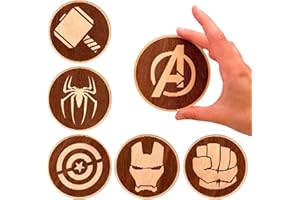 DIGIDU Posavasos Originales, Regalo Original, Utensilios de Cocina Originales, Posavasos de Madera, Posavasos Frikis, Reposa Vasos, Regalo Friki, Regalo San Valentin, Regalo Original (Avengers)