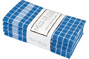 MISS SAVON Strofinacci Cucina Set di 5 Canovacci Cucina Cotone 100% Stracci Cucina Set Strofinacci Cucina Blu di alta Qualità (blu, set da 5)