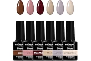 MEANAIL Paris - Marque française - Coffret Manucure - Vernis Semi-Permanent - 6 Vernis à Ongles - Compatibles Lampe UV LED - Coffret Chocolat - Cruelty Free - Vegan