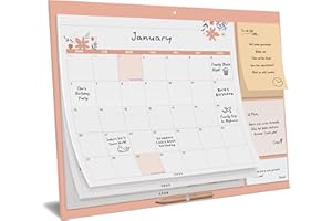 SMART PANDA Monthly Family Calendar 2025 – Pastel Magnetic Calendar with Sticky Notes, Wall Calendar - Organiser for Wall or Fridge - October 2024 to Dec 2025, 30x40cm