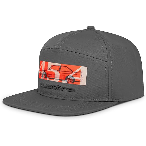 Audi Basecap Grau – Baseballkappe Mit Ringe-Logo, Größenverstellbar (55-59 Cm)