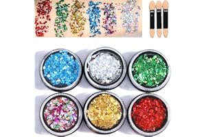 RUIBAVYA Purpurina en Gel 6 Colores Glitter Body Gel Purpurina Cara Festival Glitter Maquillaje para Cara Cuerpo Cabello Fiesta Festiva