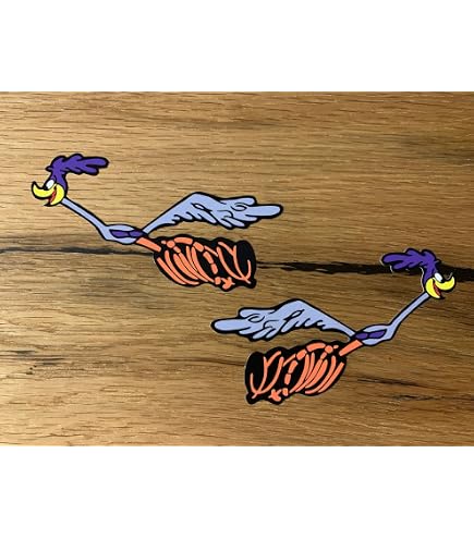 Aufkleber-Set 'Road Runner' 6 Stück - Je Ca. 6,5cm & 3cm Breit, Für Auto, Tank, Scheibe - Oldschool Hot Rod Style