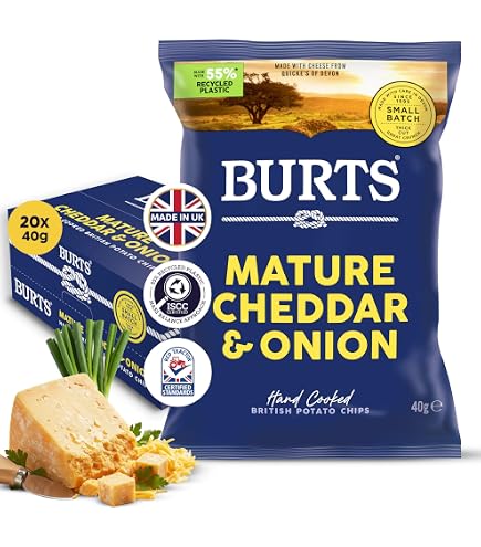REAL Handcooked Crisps – Cheese & Onion, 24 X 35g Box, Strong Flavour, British Snack, Expires Apr 2026 1 thumbnail image