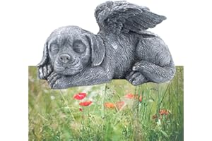 DEMON KILLER Mémorial d'animal De Compagnie Ange Chien Statue Honorifique Pierre Tombale, Statue Animaux en Résine pour Honorer Un Animal Chéri