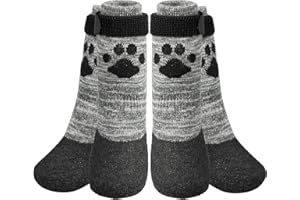 KOOLTAIL rutschfeste Hundesocken ¨C Outdoor-Hundeschuhe wasserdichte Hundeschuhe Pfotenschutz mit Gurt Traktionskontrolle f¨¹r Hartholzb?den