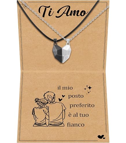 LJFEA 1 Paio Di Collane Magnetiche Per Coppie, Collane Con