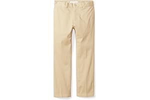 Amazon Essentials Pantalones Chinos de Uniforme de Corte Recto y Frente Plano Niño, Paquetes Múltiples