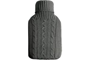 Bakecat Hot Water Bottle Cover Only, Knitted Cover (Cover Only), Grey