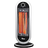 Ardes Ar4B01 Stufa Carbonio Oscillante Tizzo 900W, Stufa Carbonio, Argento Nero