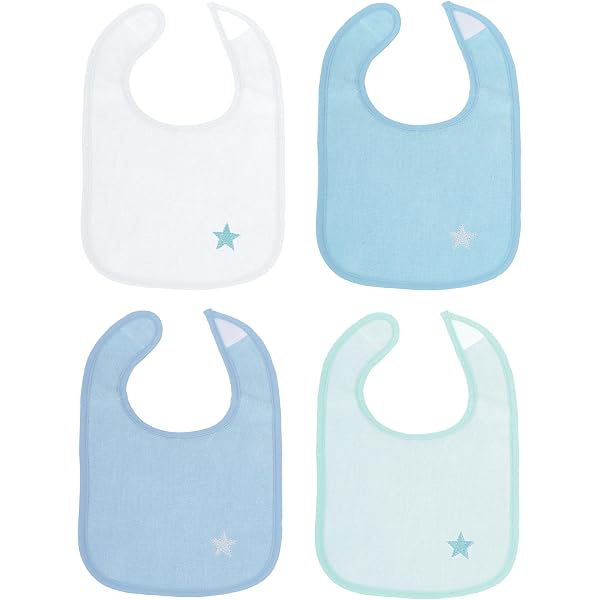 Bavoirs Bébé Imperméables - Pack De 5 - Double épaisseur Coton Absorbant - Taille SMALL 0-12 Mois - Cadeau Naissance Utile