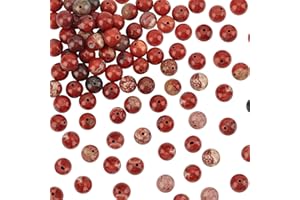 OLYCRAFT 96 pièces 8mm Perles D'Agate Rouge Naturelle Perle Pierre Naturelle Brins Rondes Perles de Pierres Précieuses en Vrac Pierre D'Énergie 1mm tour pour Bracelet Collier Fabrication de Bijoux