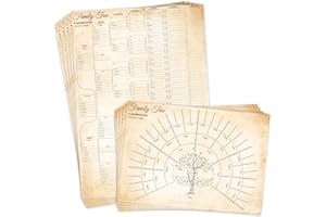 Templatables Family Tree Charts to Fill In – A3 Ancestry Posters (6 & 8 Generations) – 10 Pack Double-Sided Genealogy Charts – Thick Quality Paper, Folded to A4 – Trace & Share Your Family History