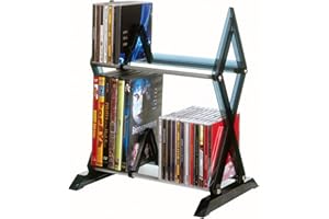 Atlantic Mitsu 2-Tier Media Rack - 52 CDs or 36 DVD/BluRay/Games in Clear Smoke Finish, PN64835193