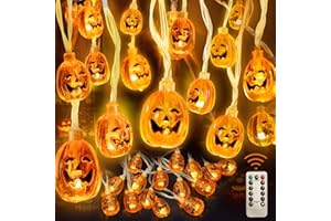 ‎WOWDSGN WOWDSGN Kürbis Lichterkette Halloween, 4M 40LED Herbst Halloween led Lichterkette für Innen und Außen, 8 Mode, Batteriebetrieben wasserdicht Ideal Deko für Halloween Party Garten Festival Dekoration