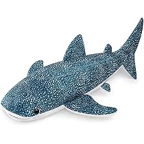 Walvishaai knuffel blauw / grijs 32 cm - handgemaakt pluchen dier