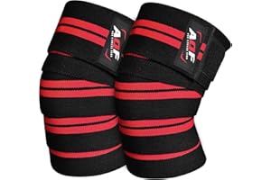 AQF Tutore Ginocchio Bendaggio per Sollevamento Pesi Altamente Resistenti Elasticizzate Ginocchiere Cinghie di Mantenimento Protezione Powerlifting