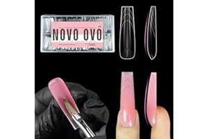 NOVO OVO Nail Dual Forms (Sculpted), konische quadratische (Geformt) Nagel-Doppelformen für Polygel-Verlängerung, XL XXL wiederverwendbare Vollabdeckungs-Acryl-Nägelformen, 150 Stück, 15 Größen