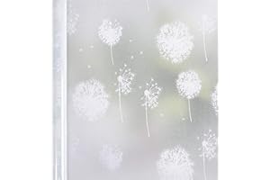 ‎HOMEIN Homein Fensterfolie Blickdicht Sichtschutzfolie Fenster Milchglasfolie Pusteblume Statische Klebefolie Dekofolie Fensterbilder Blickdicht von Außen Sonnenschutzfolie für Bad Küche Büro 44.5 x 200 cm