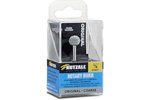 Kutzall Fraise Rotative à Sphère Original Axe 1⁄8", Grossière - Accessoires pour Dremel, Foredom, DeWalt, Milwaukee Revêtement Carbure de Tungstène Abrasif, 3⁄8" (9.5mm) Head Diamètre, S-38-E