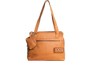 Lavalen Borsa Donna Grande Pelle - Tote Bag Elegante Molti Scomparti - Borsa Donna Firmata alla Moda Cerniere multiple - Borsetta a Spalla di Qualità – Borse Nera Vera Pelle - Portamonete Regalo.