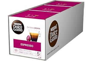 NESCAFÉ Dolce Gusto Espresso | 48 kapsułek kawy | 100% szlachetne ziarna Arabica | charakterystyczne espresso | owocowa nuta granatu | aksamitna kremowa | kapsułki aromatyzowane | 3 sztuki (3 x 16 kapsułek)