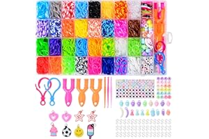 Noa Home Deco kit Elastici per Braccialetti, 2500+pcs kit fai da te Colorato, Telaio con Ciondoli, Gancetti, Perline per Bambini Braccialetto dell'amicizia Ragazze Ragazzi Regalo di Compleanno Natale