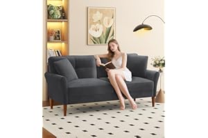 Domusensus 3 Seater Sofas 175CM, Velvet Small Sofa with 53cm Deep Seat, Modern Couch 318kg Capacity, Comfy Love Seat Tool-Free Setup, Large 2 Seater Sofa in A Box, Loveseat Couch for Living Room