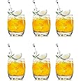 CELLO Amphio Glass Set, 210ml | Set of 6 Clear Glasses | Transparent Whisky Glass | Light Weight & Easy to Clean | Perfect for Gifting | Clear